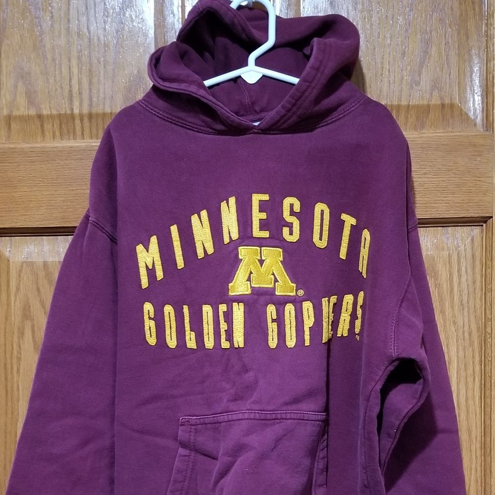 J. America Youth L Minnesota Golden Gophers Stitched Maroon Gold Hoodie Pullover